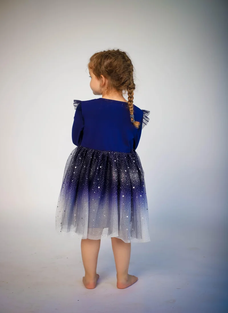 D'Daniela D' Daniela - Unicorn  with Stars Dress - Dark Blue