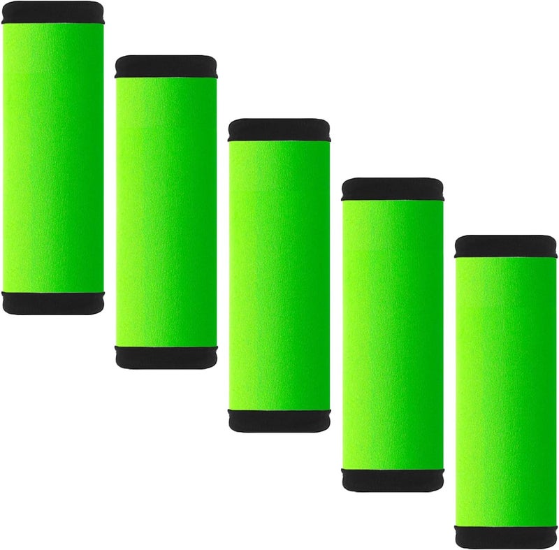 Hibate 5pcs Neoprene Luggage Handle Wrap for Suitcase Identifier Luggage Makers Covers Wraps Travel Accessories - Fluorescent Green - Image 1