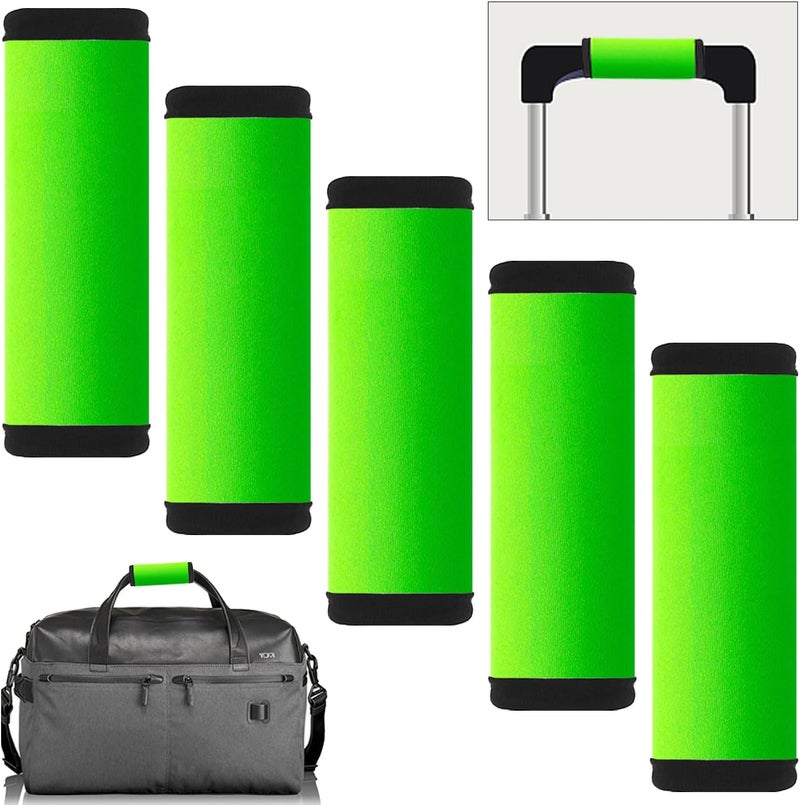 Hibate 5pcs Neoprene Luggage Handle Wrap for Suitcase Identifier Luggage Makers Covers Wraps Travel Accessories - Fluorescent Green - Image 4