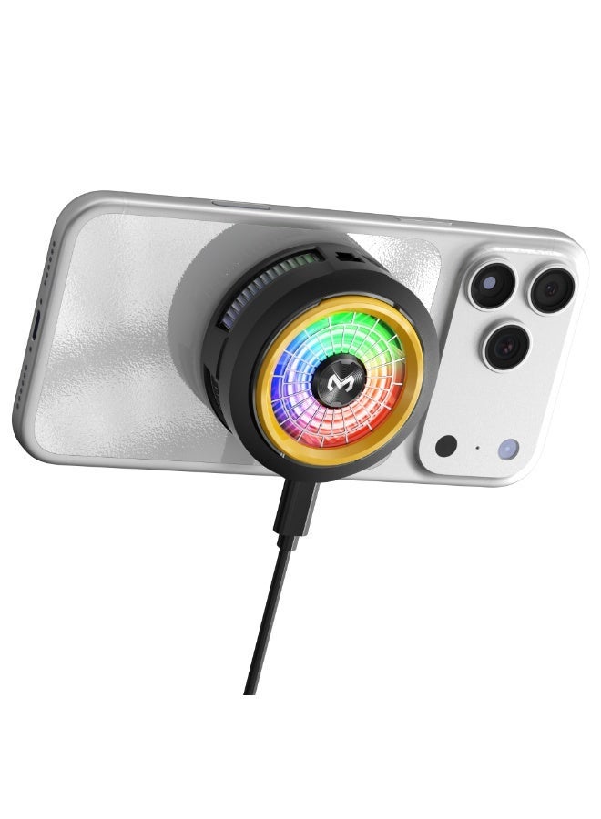Memo Mobile Phone Cooler for Game Fan PUBG, Designed iPhone 12/13 Series, Live Streaming and Vlog, Semiconductor Heatsink Without Noise iOS Android, ipad Tablet Black - Image 1
