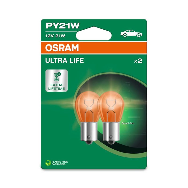 Osram OSRAM Ultra Life PY21W Double Blister Pack of 2 Bulbs  - Image 1