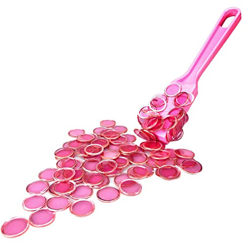 Dacefloy Magnetic Wands and Bingo Chips Set Magnet Wand wtih 100pcs Metal Ringed Discs for Elderly School Science STEM Kit Math Learning Chess AccessoriesPink - Image 1