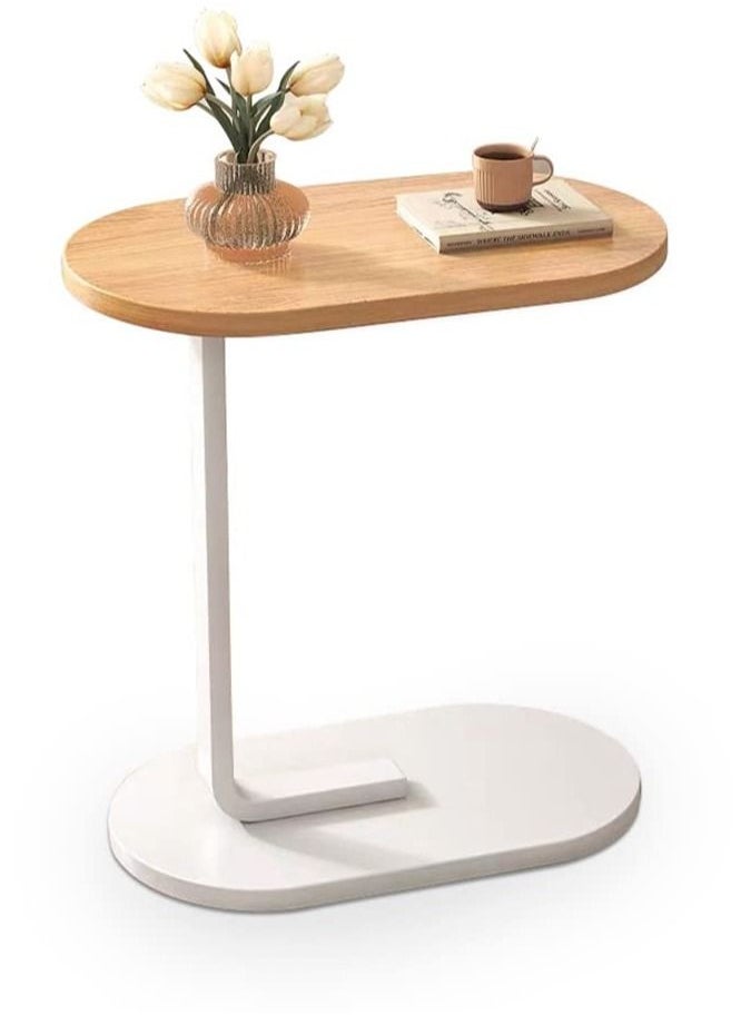 XiuWoo - Couch Table, C Shaped End Table, Sofa Side Table Slide Under for Living Room Bedside Bathroom Rustic Office Laptop Snack Coffee Table, Metal Frame, Easy Assembly 45*30*63CM - Image 1