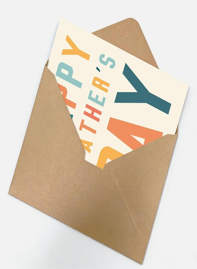 ATTLVV Fathers Day Card for Dad, Fathers Day Gift for Dad, with Kraft Envelope and Gold Seal Sticker - Image 5