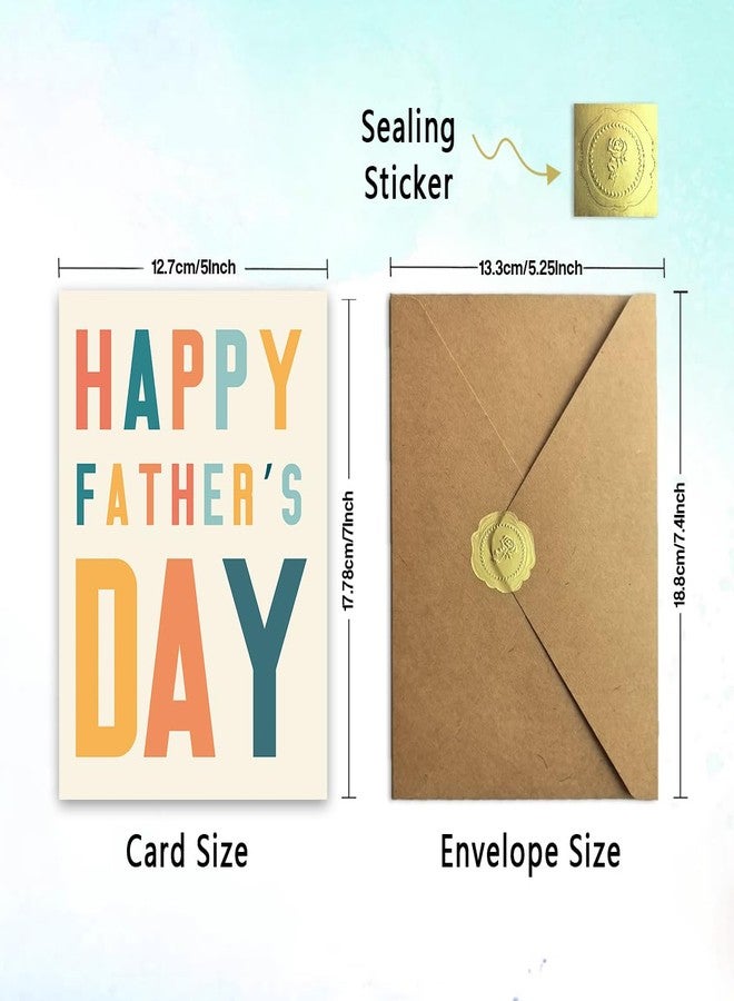 ATTLVV Fathers Day Card for Dad, Fathers Day Gift for Dad, with Kraft Envelope and Gold Seal Sticker - Image 3