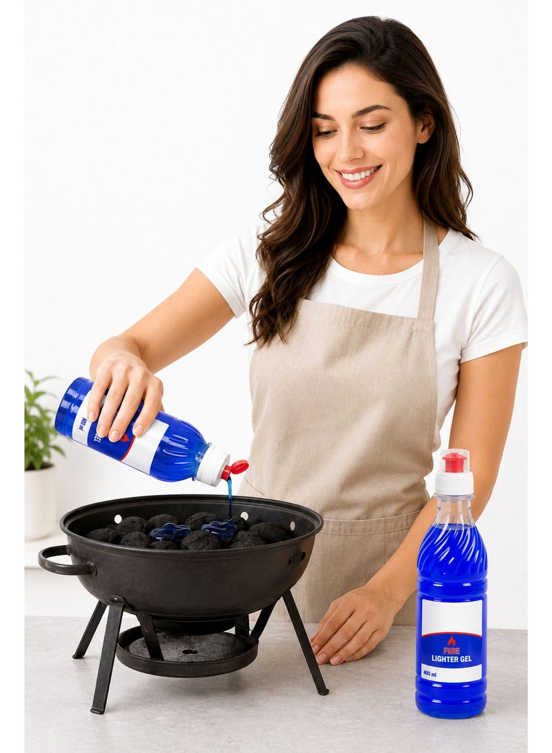 Barbecue Lighter Gel 400ml, Pack of 2, Odourless & Smokeless Fire Starter Gel for BBQ, Charcoal, Grills, Firewood, Campfires & Outdoor Cooking - Image 4