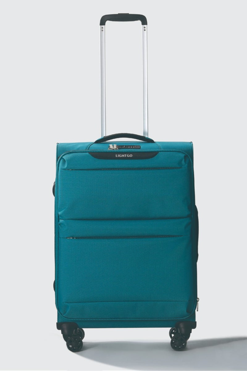 LIGHTGO 6947 middle size Suitcase check in Suitcase soft spinner luggage 24inch with TSA lock waterproof zipper travel case Turquoise color ultra-light case with half expandable - Image 1