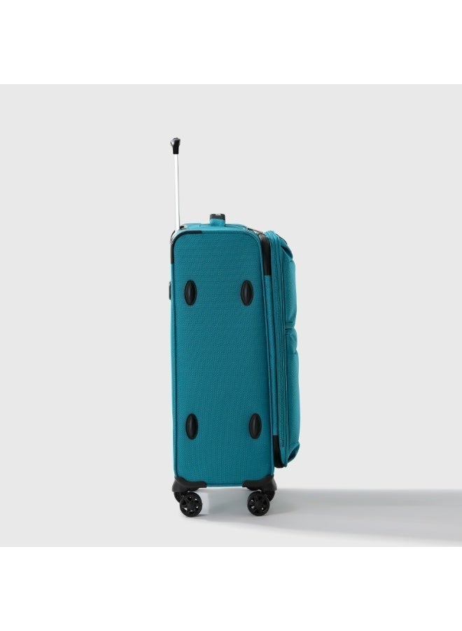 LIGHTGO 6947 middle size Suitcase check in Suitcase soft spinner luggage 24inch with TSA lock waterproof zipper travel case Turquoise color ultra-light case with half expandable - Image 3