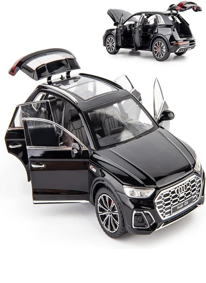 die cast 1/24 Audi Q5 SUV Model Car, Zinc Alloy Pull Back Toy car with Sound and Light for Kids & Adults Gift (Black)  - Image 1