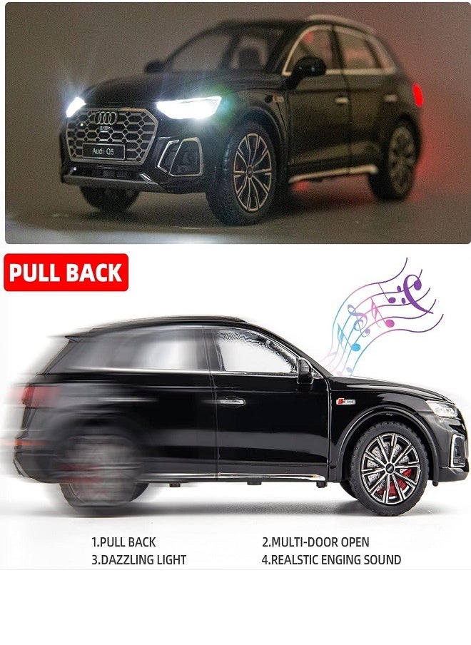 die cast 1/24 Audi Q5 SUV Model Car, Zinc Alloy Pull Back Toy car with Sound and Light for Kids & Adults Gift (Black)  - Image 3
