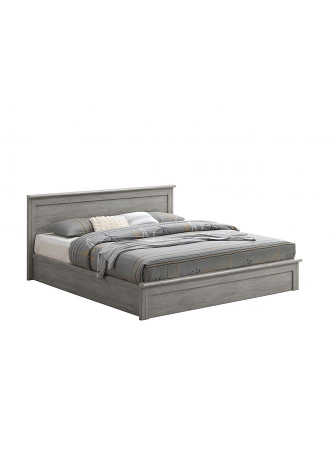 DANUBE HOME سرير ريموند مقاس 150 × 200 كوين، تصميم قوي وحديث، إطار سرير خشبي مزدوج، أثاث أسرة هادئة ومريحة مصنوعة في ماليزيا، الطول 170 × العرض 210 × الارتفاع 93 سم، بلوط رمادي  - Image 2