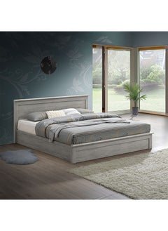 DANUBE HOME Raymond 150x200 Queen Bed Sturdy Modern Design Wooden Double Bed Frame Furniture Quiet & Comfortable Beds Made In Malaysia L 170 x W 210 x H 93 cm Grey Oak  - Image 1