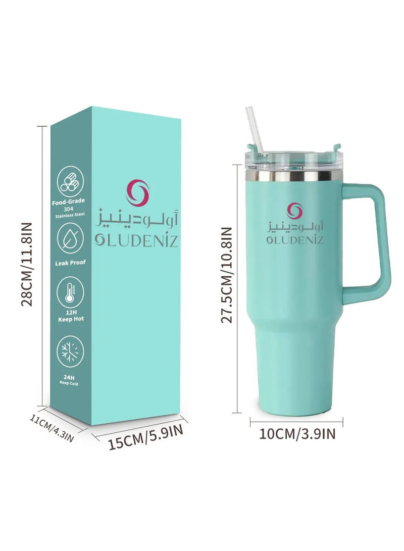 OLUDENIZ 1200 ML Stainless Steel Mug with Leak-Proof Lid and Ergonomic Handle - Double Wall Insulation for Hot and Cold Drinks  - Image 4