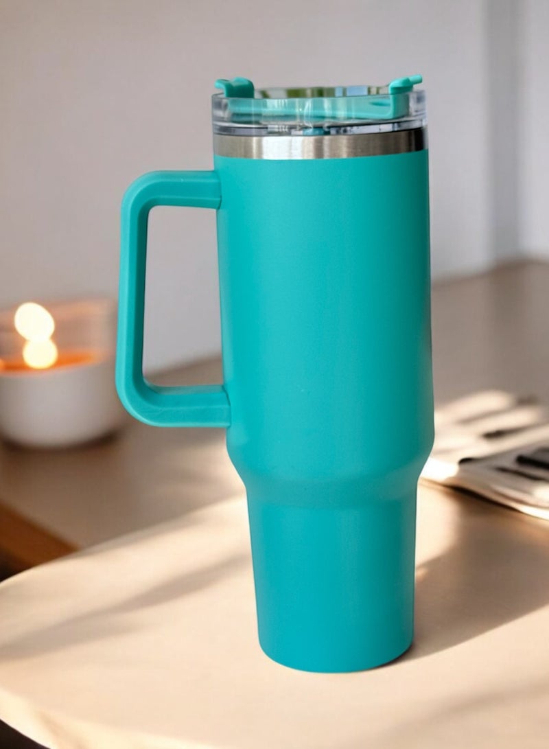 OLUDENIZ 1200 ML Stainless Steel Mug with Leak-Proof Lid and Ergonomic Handle - Double Wall Insulation for Hot and Cold Drinks  - Image 1