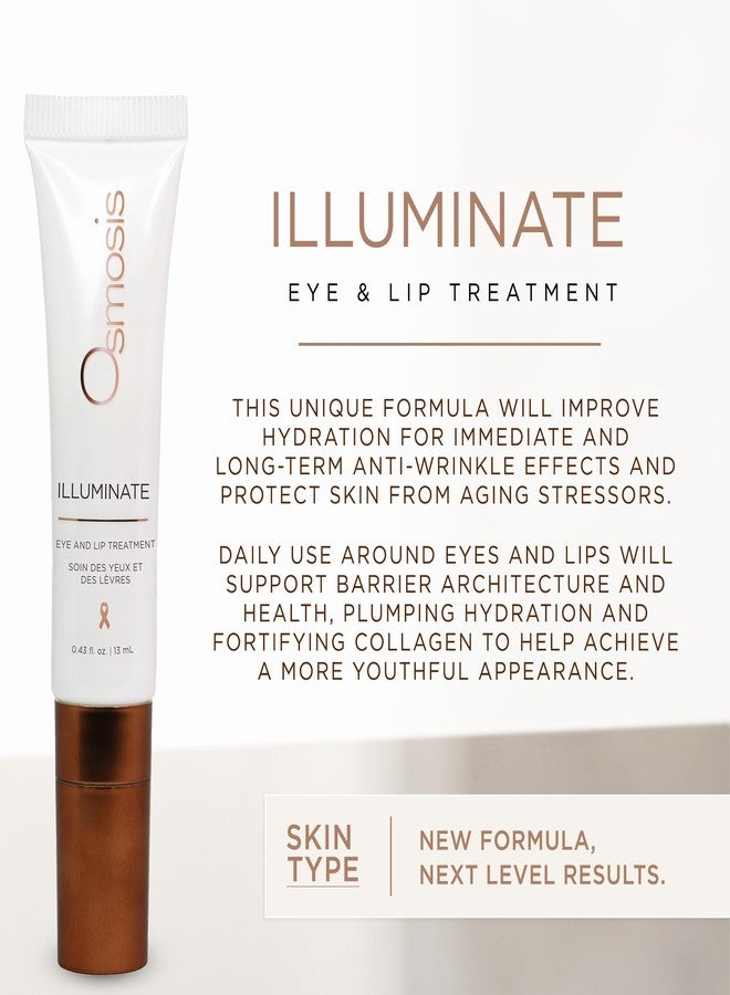 Osmosis ILLUMINATE Hydrating and Firming Eye & Lip Treatment with Niacinamide and Peptides for Aging, Dry, and Tired Skin, 0.43 fl oz - Image 2