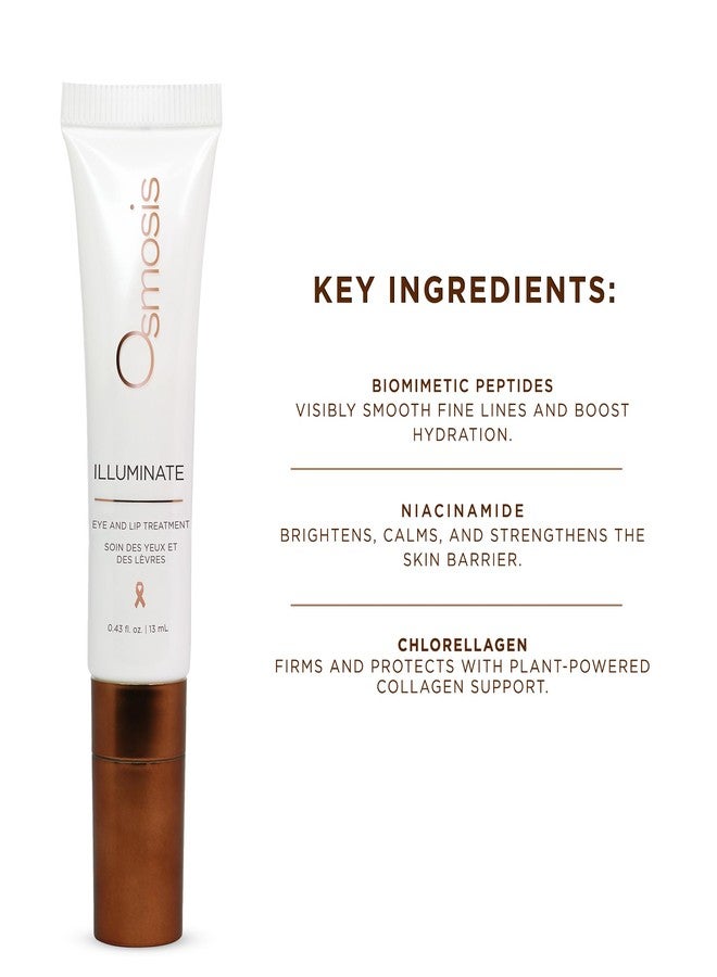 Osmosis ILLUMINATE Hydrating and Firming Eye & Lip Treatment with Niacinamide and Peptides for Aging, Dry, and Tired Skin, 0.43 fl oz - Image 4