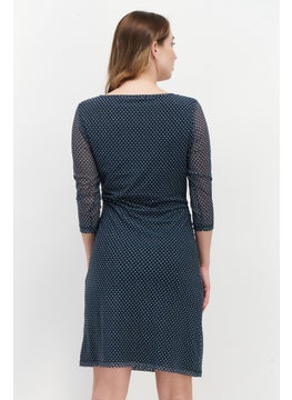Zero Women Allover Print Mini Dress, Slate Blue  - Image 2