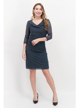 Zero Women Allover Print Mini Dress, Slate Blue  - Image 4