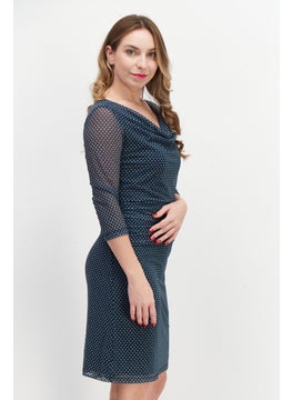 Zero Women Allover Print Mini Dress, Slate Blue  - Image 3