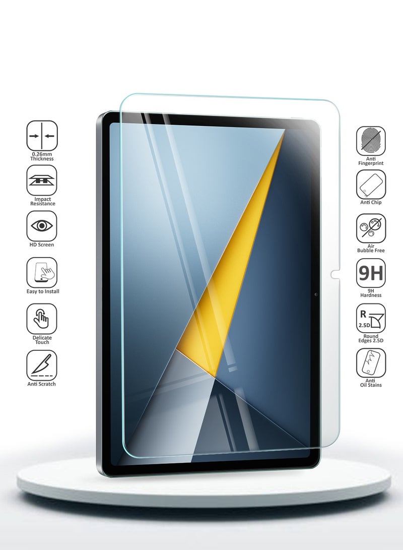 Wtech Xiaomi Poco Pad M1 (12.1 inch) 2025 WTech Premium Series Curved Edges 9H HD Full Cover Tempered Glass Tablet Screen Protector 2 Pack (TSGPCN) - Clear - Image 2