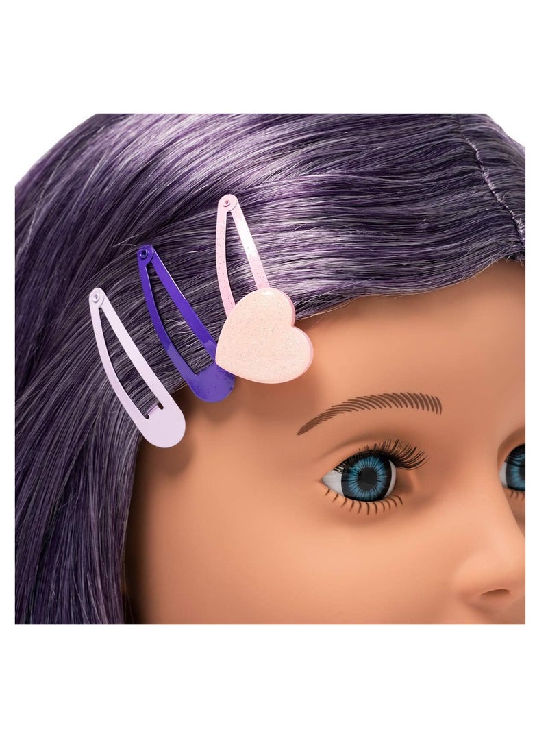 I'm A Stylist Styling Head Deluxe Lola - Doll Mannequin Head, Interchangeable Wig, Synthetic Fiber Purple Hair Includes Magnetic Lashes, Hair Accessories, Earrings & Face Gems for Kids 8+ Years - 13" - pzsku/ZF5709CAA0F361AAE6F9DZ/45/_/1730631784/f7ca8d48-47a1-4c4c-9369-96b25390c3a3