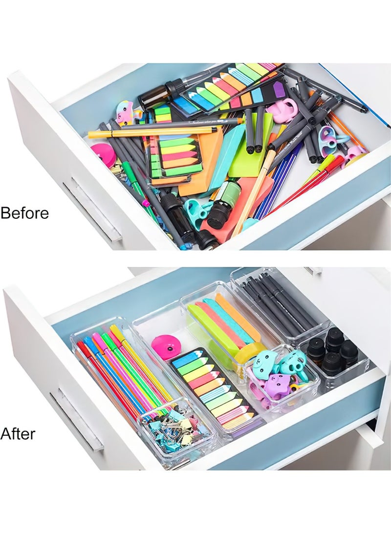 Generic 16-Piece Drawer Organizer Boxes For Makeup Kits Clear - Image 4