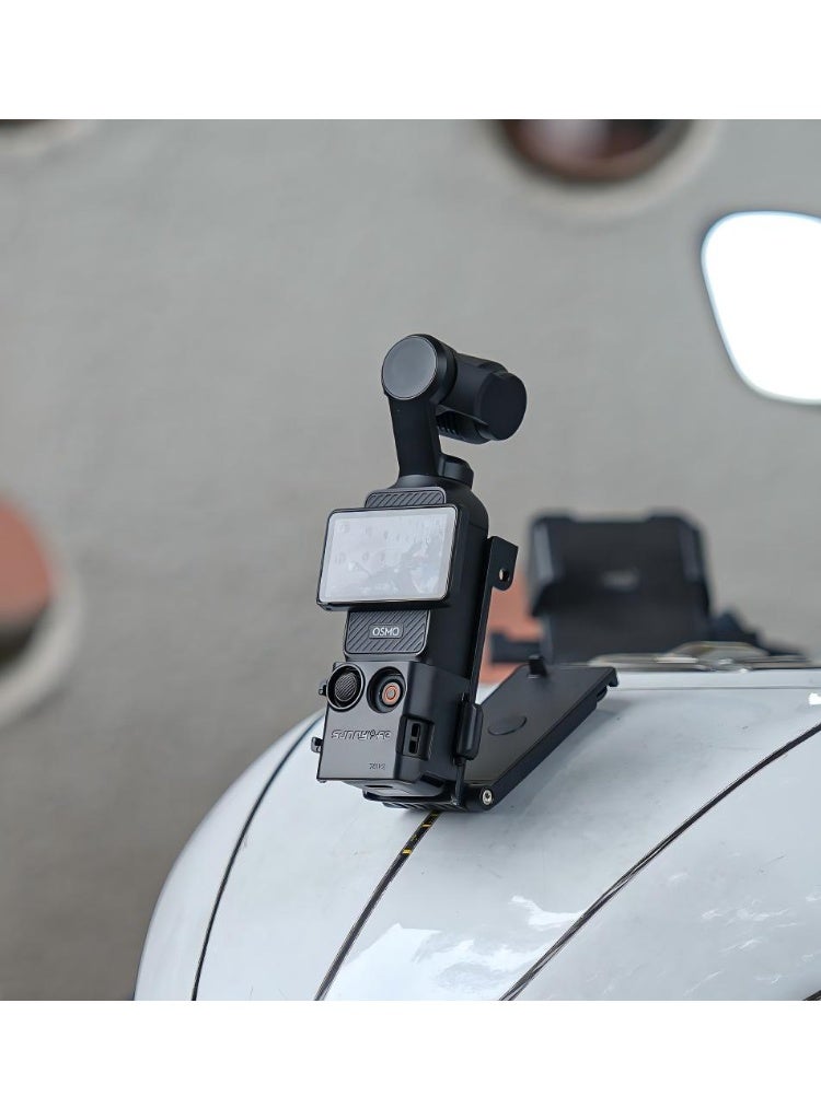 سني لايف حامل تثبيت مغناطيسي مخصص متوافق مع DJI Osmo Pocket 3، محول ملحقات Pocket3 المحدث مع مشبك مغناطيسي وحامل شفط على سطح المكتب، سطح عمودي، مقبض قابل للتعديل بزاوية 180 درجة، مع 2 واقي عدسة + 2 واقي شاشة LCD - Image 2