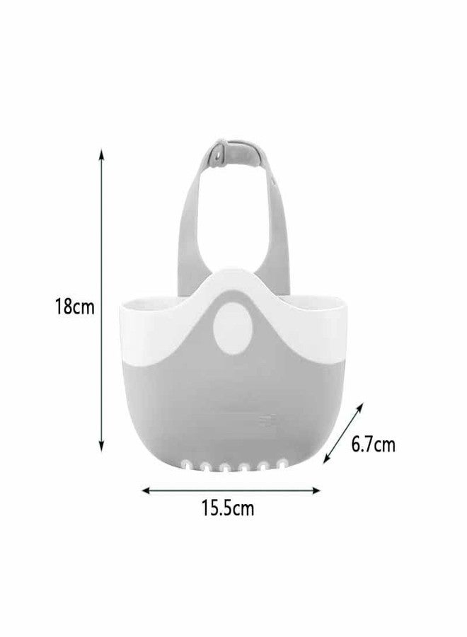 TGOPIT Kitchen Sink Sponge Holder, Sink Caddy Shelf Hanging Strainer Organizer with Adjustable Strap and Drain Holes for Kitchen Soap Drain Rack, PP+TPR Material - Image 2