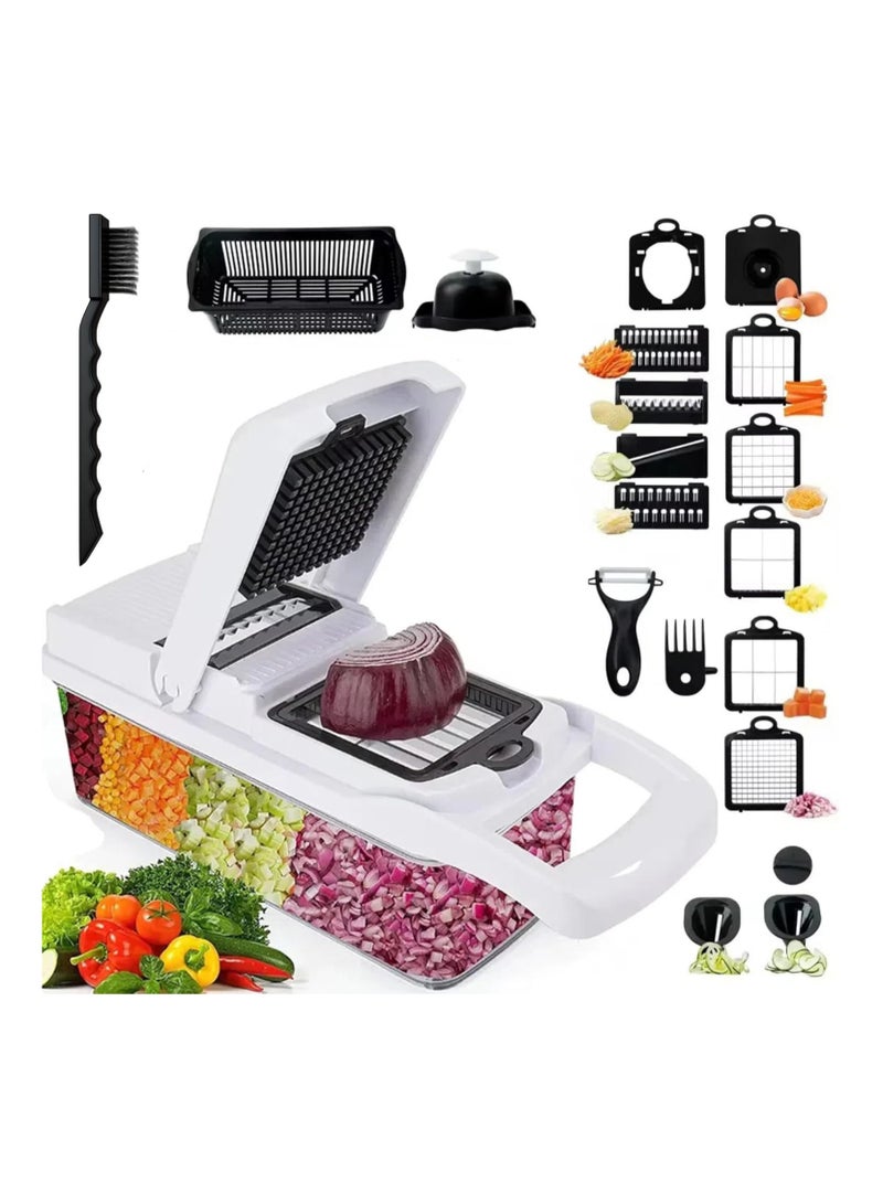 22-in-1 Vegetable Chopper with Container – Multi-Functional Mandoline Slicer and Dicer with 11 Blades, Onion Chopper, Vegetable Slicer for Potatoes, Tomatoes, Cucumbers, and Carrots  - Image 1