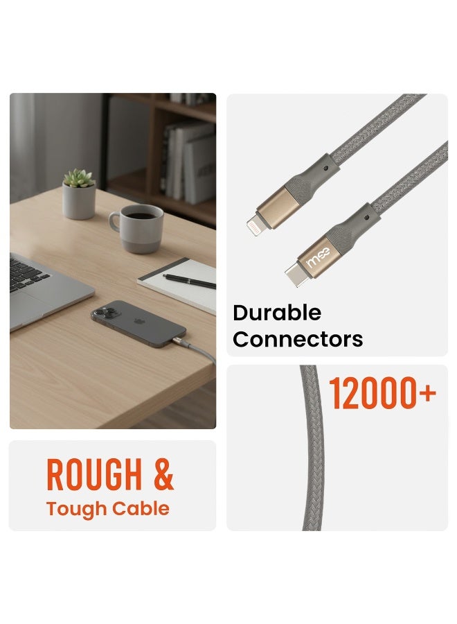 IMEE Plus IM-DC105 USB-C to Lightning PD Cable 1.2M, 35W Fast Charging & 480Mbps Data Transfer, Braided Nylon Durable Design, Compatible with iPhone 13/12/11/XR, iPad & AirPods, Strong Connectors, Tangle-Free, Long-Lasting Charging Cable - Image 4