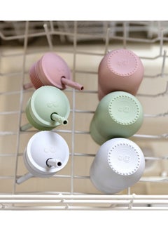 ezpz Happy Sippy Cup & Straw System - 100% Silicone Straw Cup For Infants + Straw Cup For Toddlers - Mauve  - Image 2