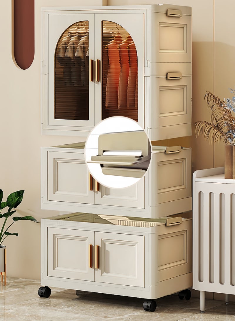 خزانة ملابس للأطفال، متعددة الوظائف وسعة كبيرة، ارتفاع قابل للتعديل، خزانة تخزين قابلة للتوسيع مع حجرات تخزين، مناسبة لغرف نوم الأولاد والبنات. - Image 2