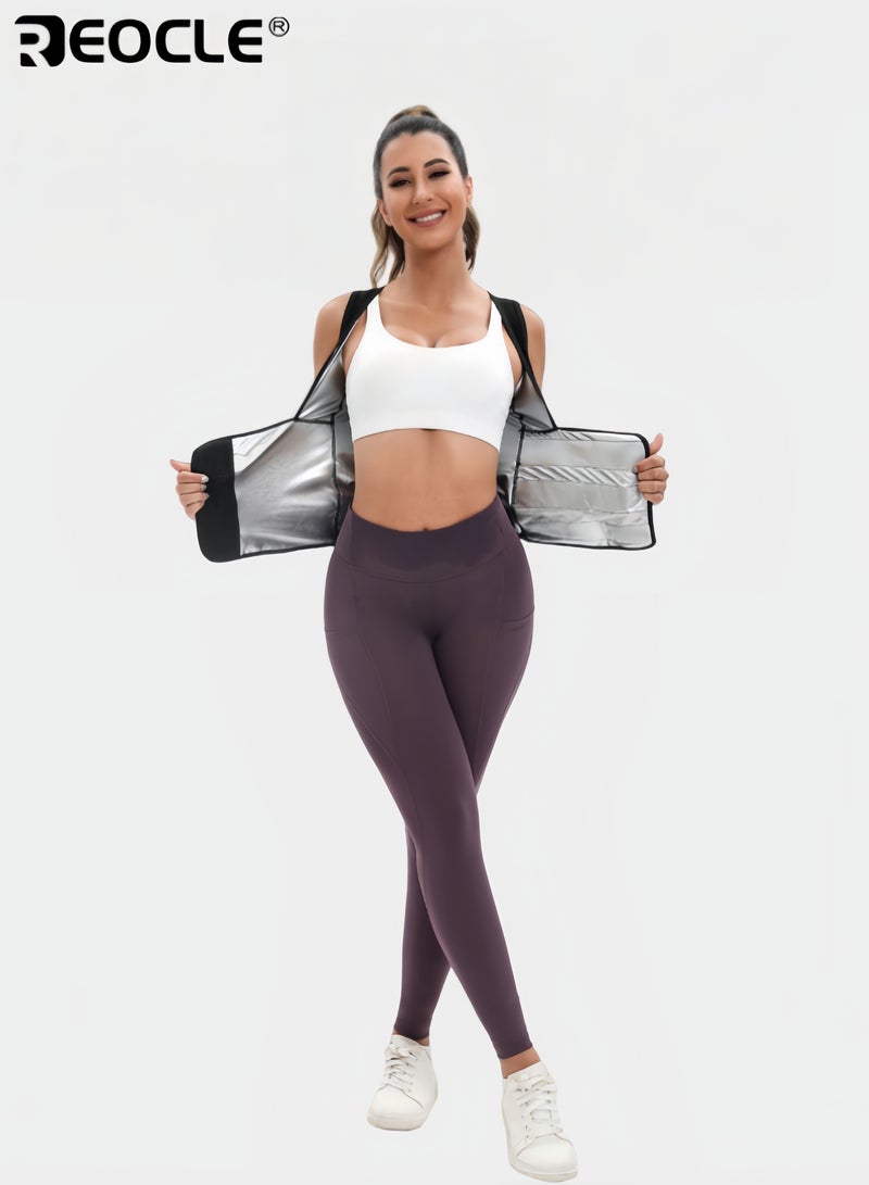 REOCLE Women's Sweat Vest Slimming Sauna Shirt for Workouts Sauna Suit Waist Trimmer for Women Tummy Control Premium Quality for Global Fitness Enthusiasts - Image 1