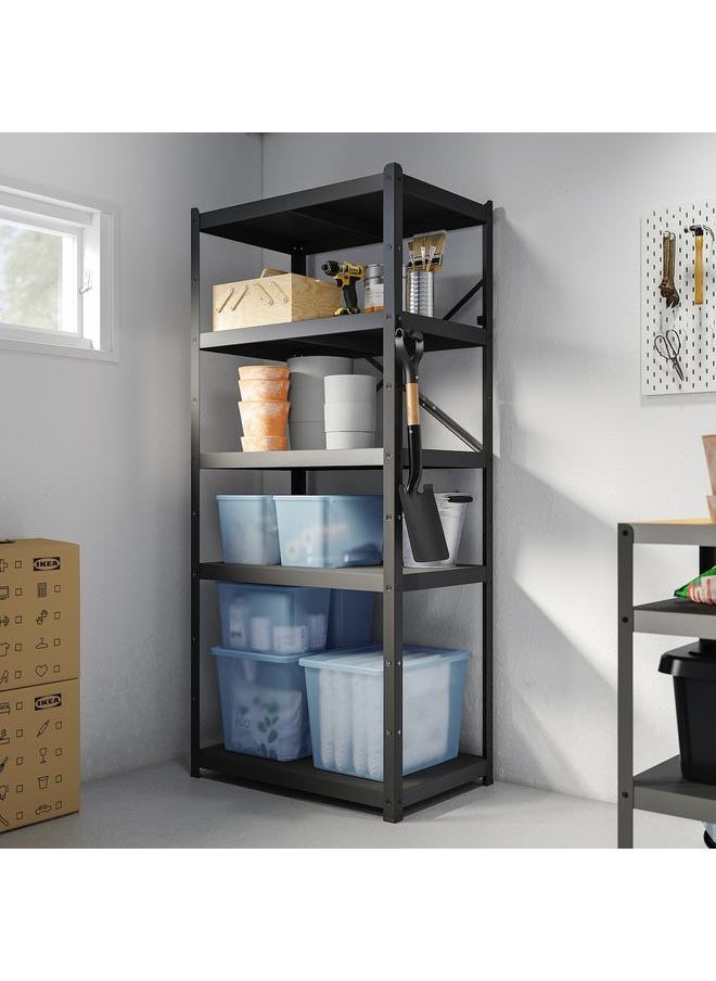 Generic Storage box with lid, transparent grey-blue, 36x50x35 cm/44.5 l  - Image 2
