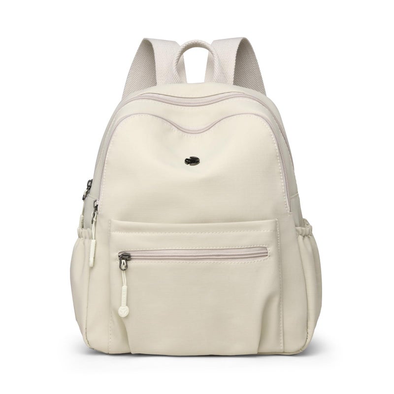 Tanweibago Mini Nylon Women Backpacks,11L Small Ladies backpacks Casual Lightweight Women Shopping Travel Daypack (Z-Cream White) - Image 1
