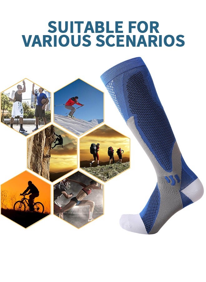 GROIC 3 Pack Elite Basketball Crew Socks for Men, Soft Long Calf Baseball Socks  Athletic Running Socks Men's Basketball  Long Sock Sports Outdoor Socks Compression Sock  - Image 5