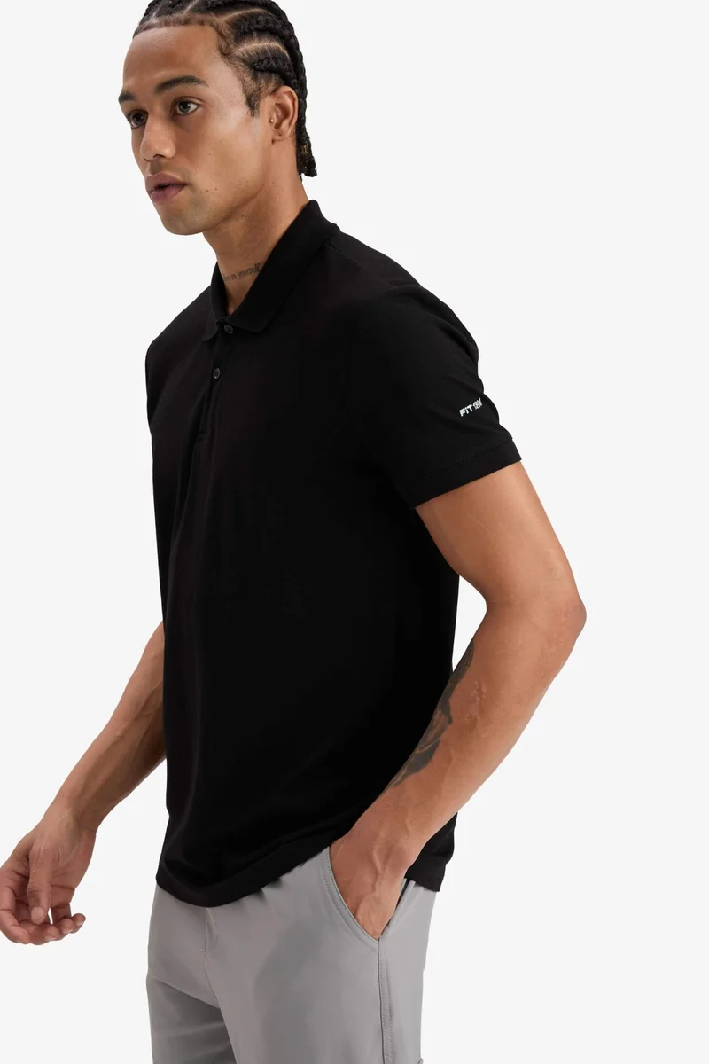 Defacto  DeFactoFit Slim Fit Pique Polo T-Shirt for Men | Best Price UAE