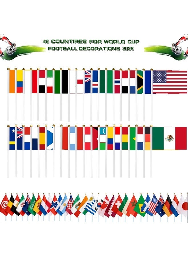 HOMESTAR World Handheld Flags, 48 Countries International Stick Flags -Double Sided Polyester Small World Cup Flag on Stick for 2026 World Cup Olympic International Party Decorations - Image 4