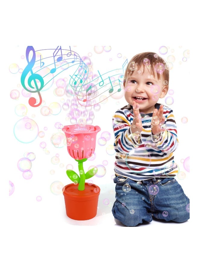 null - Flower Bubble Machine, Kids Bubble Maker Automatic Bubble Toy Fireworks Bubble Machine Bubble Machine With Lights Garden Bubble Machine Bubble Activity Toy Bubble Blower for Wedding Parties - Image 1