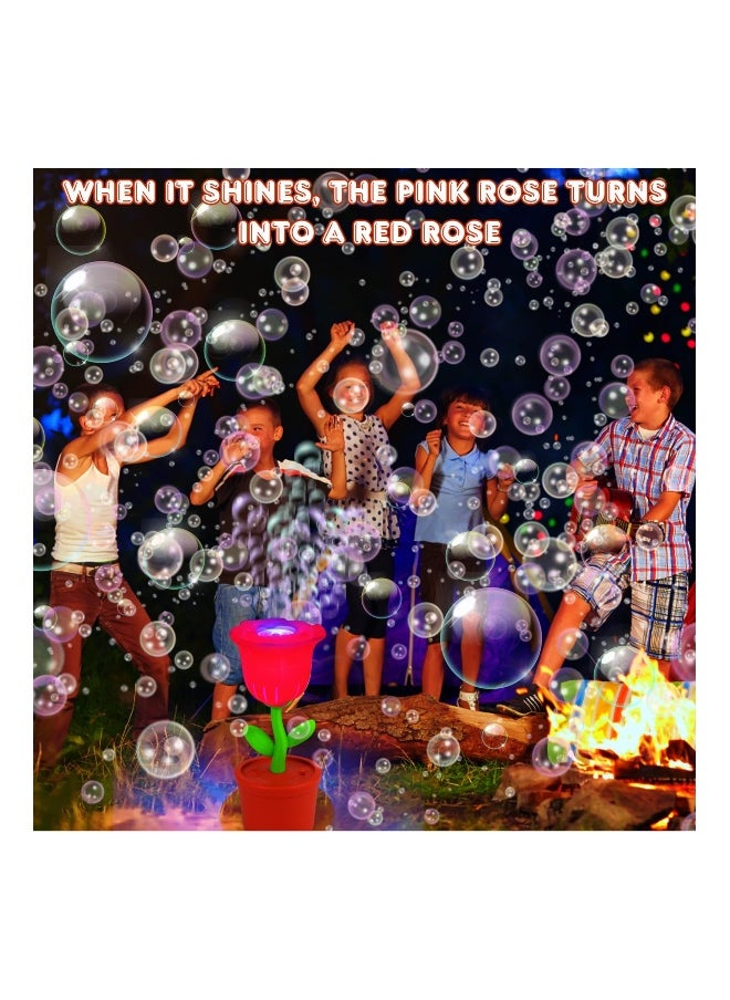 null - Flower Bubble Machine, Kids Bubble Maker Automatic Bubble Toy Fireworks Bubble Machine Bubble Machine With Lights Garden Bubble Machine Bubble Activity Toy Bubble Blower for Wedding Parties - Image 1