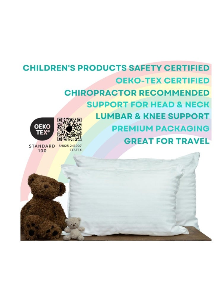 kinder Fluff Toddler Pillow (2pk) - The only Pillow for Kid 300T Soft Cotton & Down Alternative, Hypoallergenic & Machine Washable. Ideal Small Pillow for Toddler Bed & Travel pillow (33x46cm) - Image 3