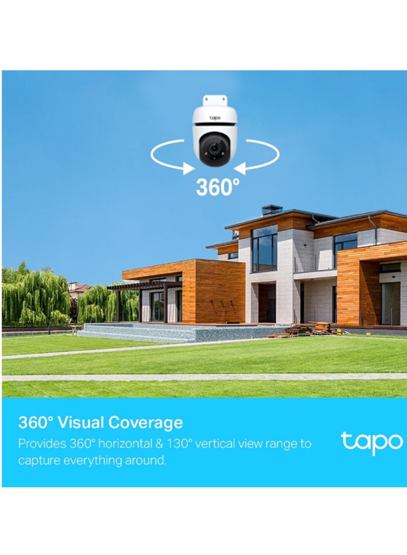 تي بي لينك كاميرا Tapo C500 للأماكن الخارجية، كاميرا واي فاي، 1080 بكسل عالية الدقة، كشف الحركة 360 درجة، IP65 مقاومة للطقس، رؤية ليلية، تخزين سحابي وبطاقة SD، تعمل مع Alexa، Google Home - Image 4