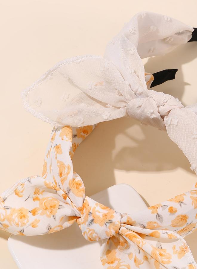 Take Two Pack of 2 - Floral Print Lace Headband - Image 4