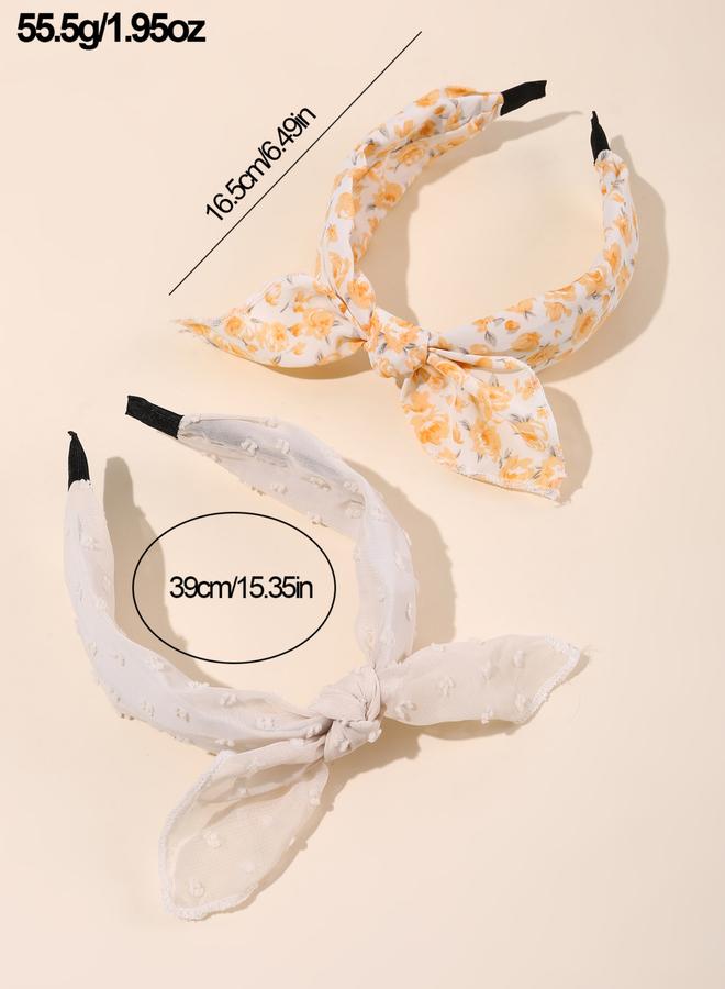 Take Two Pack of 2 - Floral Print Lace Headband - Image 5