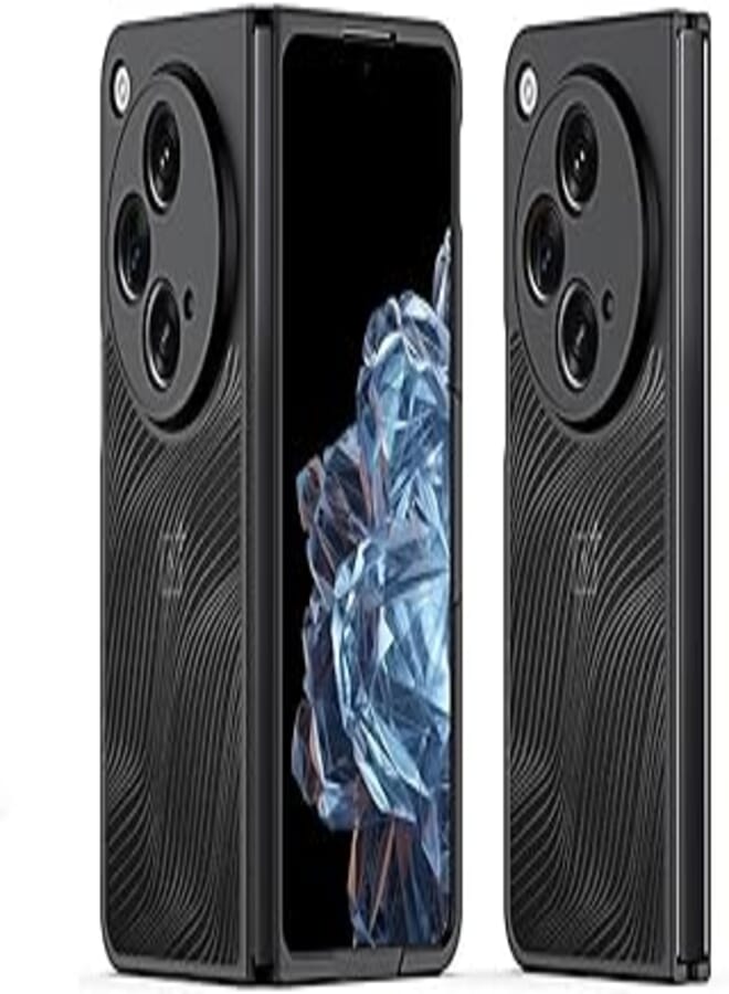 Case for Oneplus Open 5G OPPO Find N3 2023, Transparent Acrylic PC+TPU Shockproof Armor Back Phone Cover (black)