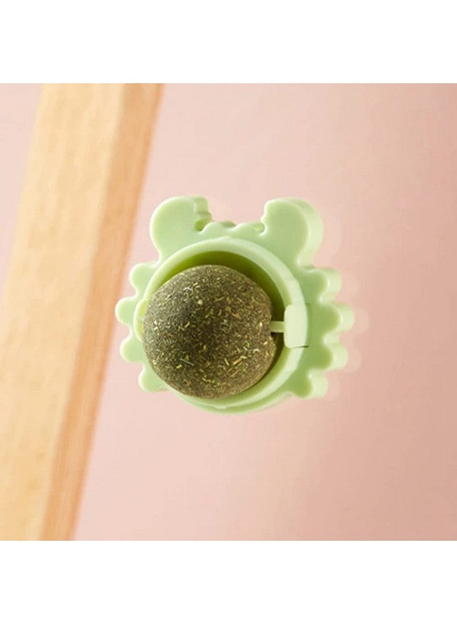 Sunkizzrs® Catnip Toy (1 Pcs) Catnip Balls Catnip Wall Toys for Cats Rotatable Edible Mint Natural Healthy Teeth Cleaning Chew Claw Toy for Cat/Kitten (Green) - Image 3