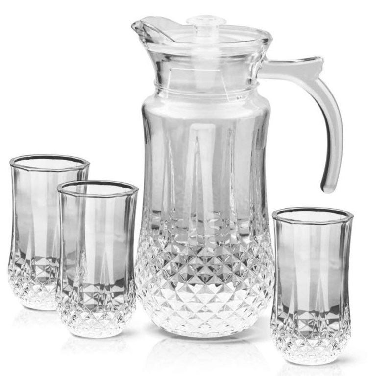 RAINCART Glassware Crystal Desire Lemon Set of 1Piece Jug and 6Pieces Glasses Transparent Pack of 7 Pieces - Image 2
