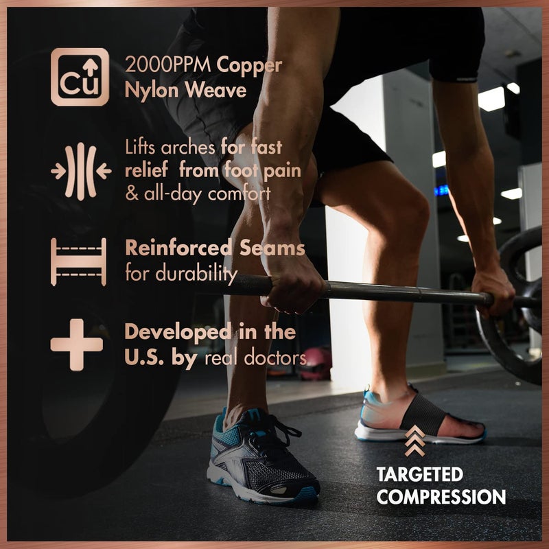 Dr. Frederick's Original Dr. Frederick's Original Copper Infused Arch Support Sleeves - 2pcs - Arch Support Bands for Plantar Fasciitis, Flat Feet, Fallen Arches - Fast Pain Relief Braces for Women & Men  - Image 4