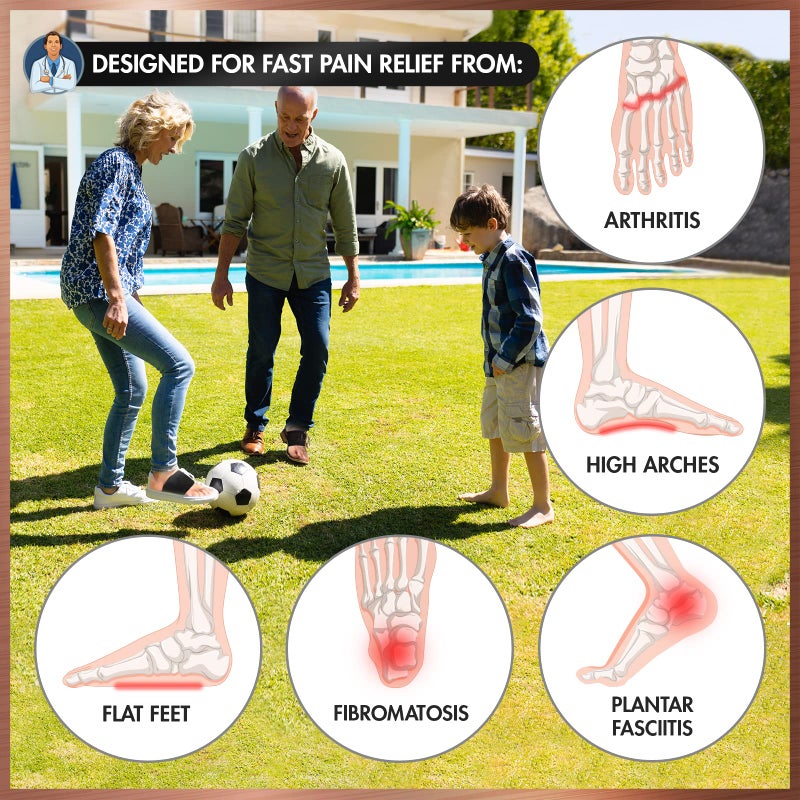 Dr. Frederick's Original Dr. Frederick's Original Copper Infused Arch Support Sleeves - 2pcs - Arch Support Bands for Plantar Fasciitis, Flat Feet, Fallen Arches - Fast Pain Relief Braces for Women & Men  - Image 3
