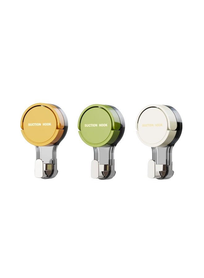 Quick Stick Vacuum Suction Cup Hook, 3-Piece Wall Hook Cups Adhesive New Type Removal Waterproof for Bathroom Kitchen Wardrobe  - Image 2